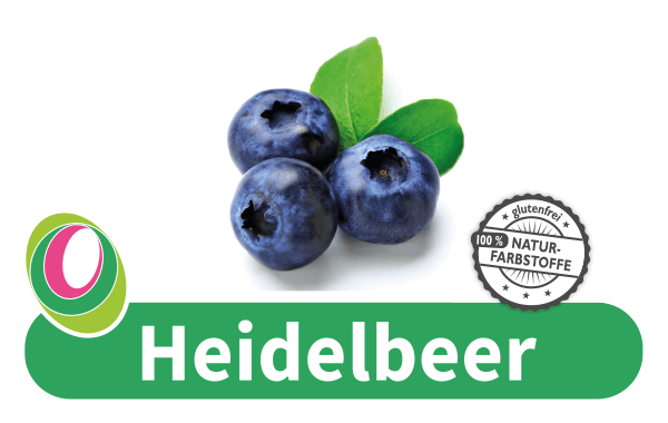 Heidelbeer Abbildung von Heidelbeeren mit entsprechender Beschriftung.