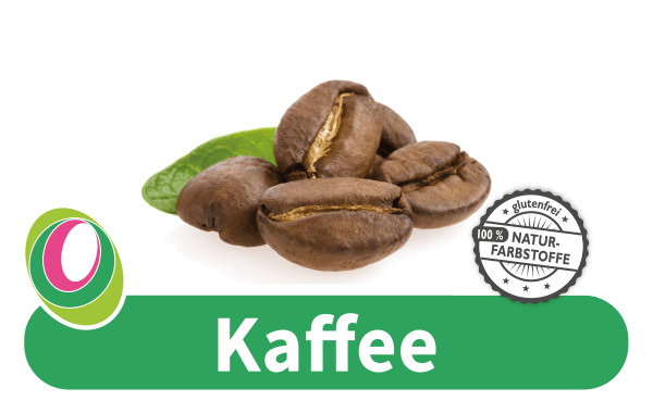 Kaffee Abbildung von Kaffeebohnen mit entsprechender Beschriftung.