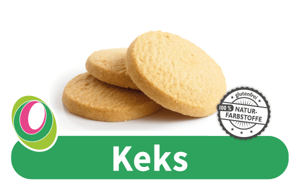 Keks Abbildung von Keksen mit entsprechender Beschriftung.