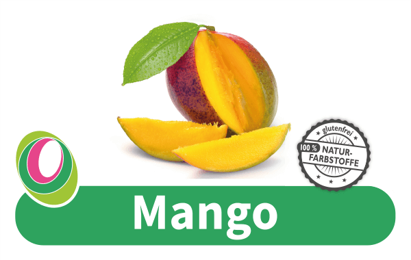 Mango Abbildung einer Mango mit entsprechender Beschriftung.