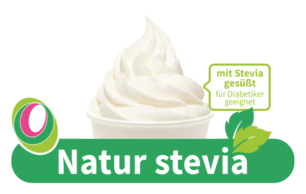 Natur Stevia Abbildung des Frozen Yogurt Natur Stevia mit entsprechender Beschriftung.