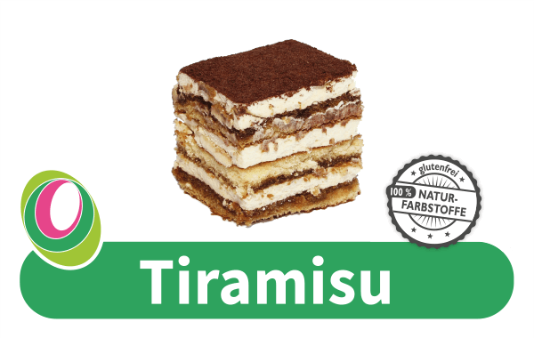 Tiramisu Abbildung von Tiramisu mit entsprechender Beschriftung.