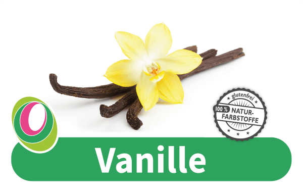Vanille Abbildung eine Vanille-Schote mit entsprechender Beschriftung.