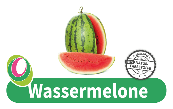 Wassermelone Abbildung einer Wassermelone mit entsprechender Beschriftung.